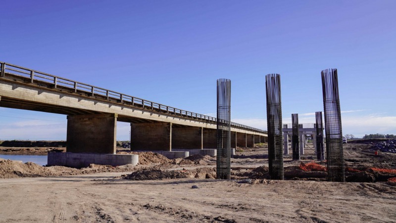 Ruta 3: avanzan las obras sobre el ro Salado